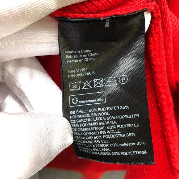 H&M Oversized Red Sweater Womens L Cowl Neck Balloon Sleeve Relaxed With Wool - Picture 6 of 9